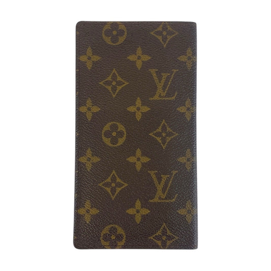 LOUIS VUITTON Long Wallet Purse M61823 PVC Brown Monogram Porte Valeurs Cartes Crdit