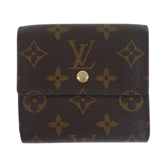 LOUIS VUITTON Tri-fold wallet M61652 PVC Brown Gold Metal Monogram Porte Monnaie Billets Cartes Credit