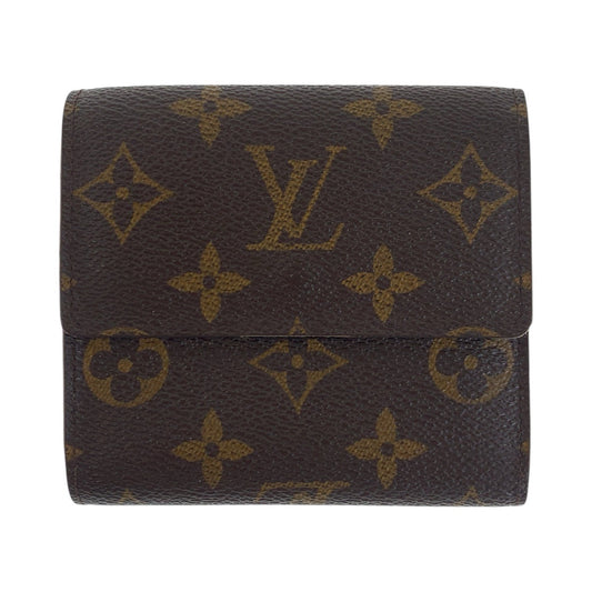 LOUIS VUITTON Tri-fold wallet M61652 PVC Brown Gold Metal Monogram Porte Monnaie Billets Cartes Credit
