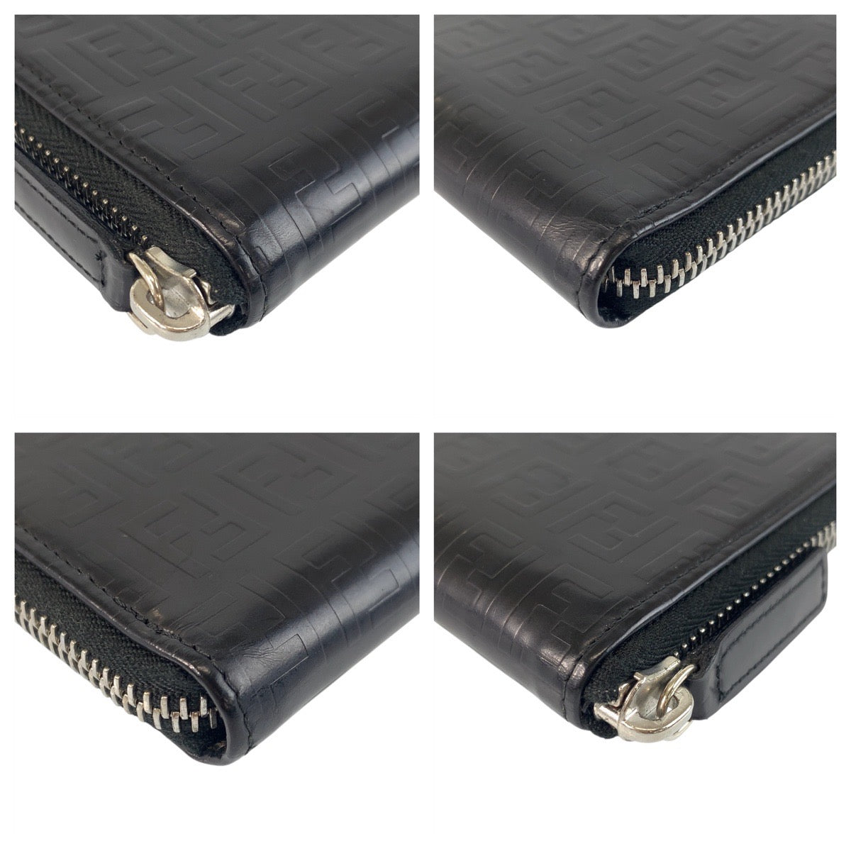 FENDI Bifold Wallet 31120 enamel Black SilverMetal Zucchino