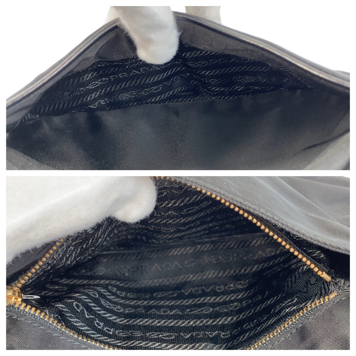 PRADA Tote Bag Nylon Black black Test