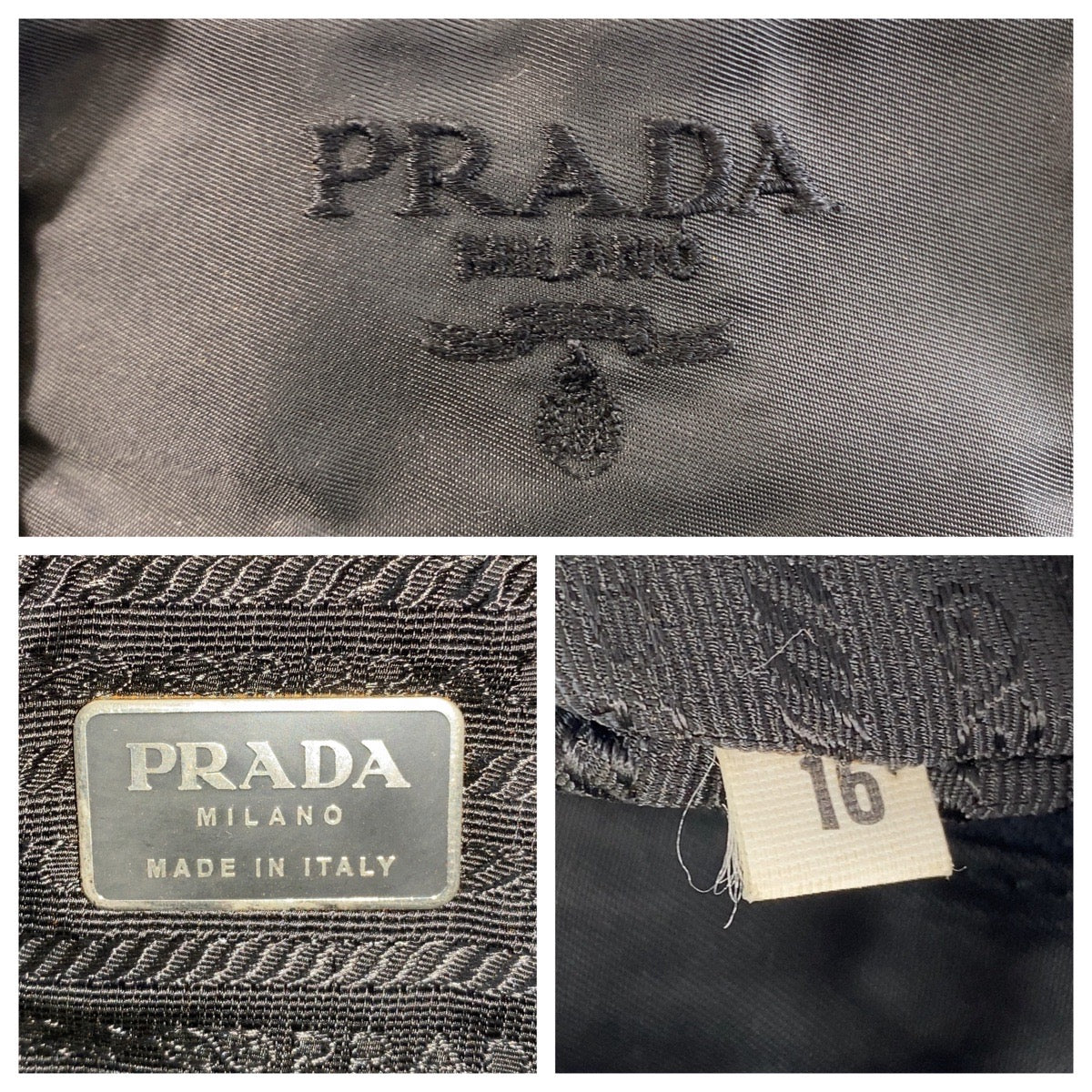 PRADA Tote Bag Nylon Black black Test