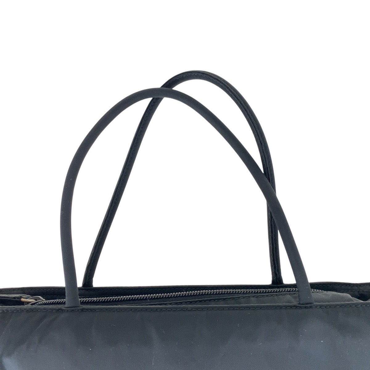 PRADA Tote Bag Nylon Black SilverMetal Test Triangle With logo