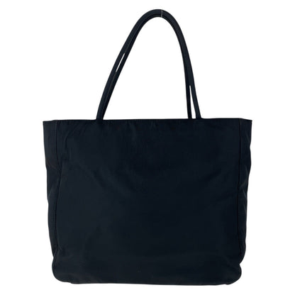 PRADA Tote Bag Nylon Black SilverMetal Test Triangle With logo