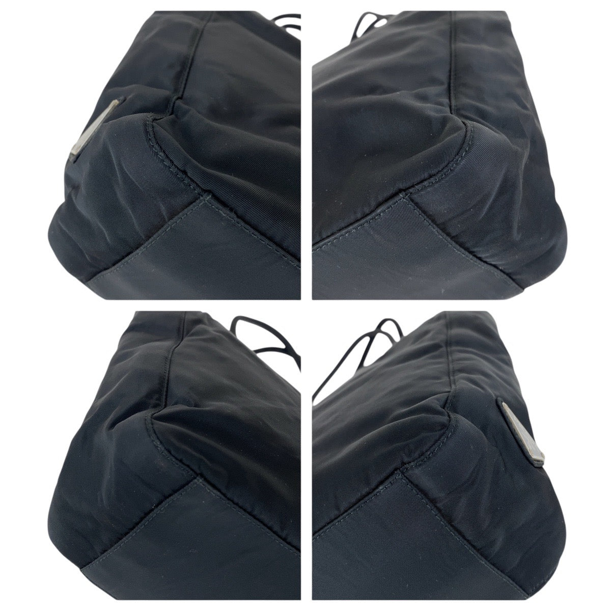 PRADA Tote Bag Nylon Black SilverMetal Test Triangle With logo