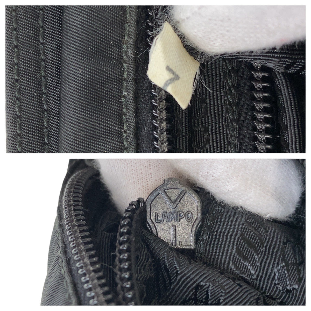 PRADA Tote Bag Nylon Black SilverMetal Test Triangle With logo