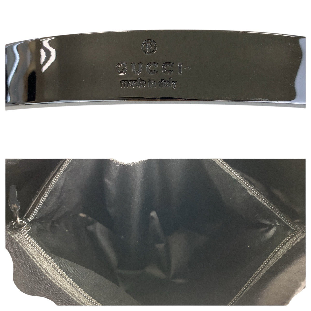 GUCCI Shoulder Bag 001 3297 canvas Black SilverMetal Hobo