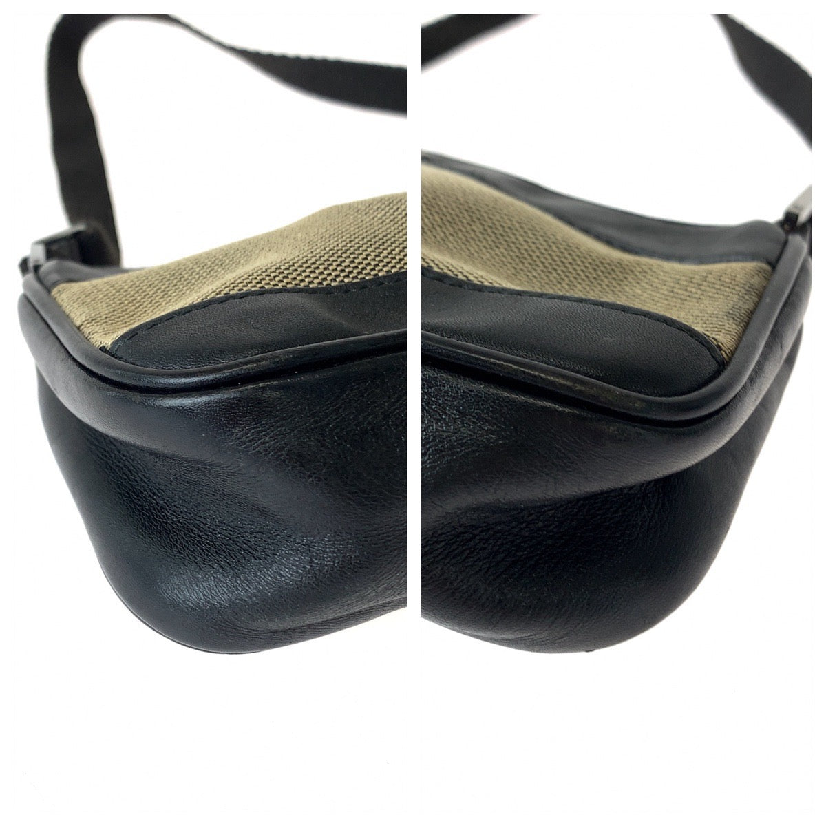 GUCCI Handbag 92820 canvas Black Brown SilverMetal