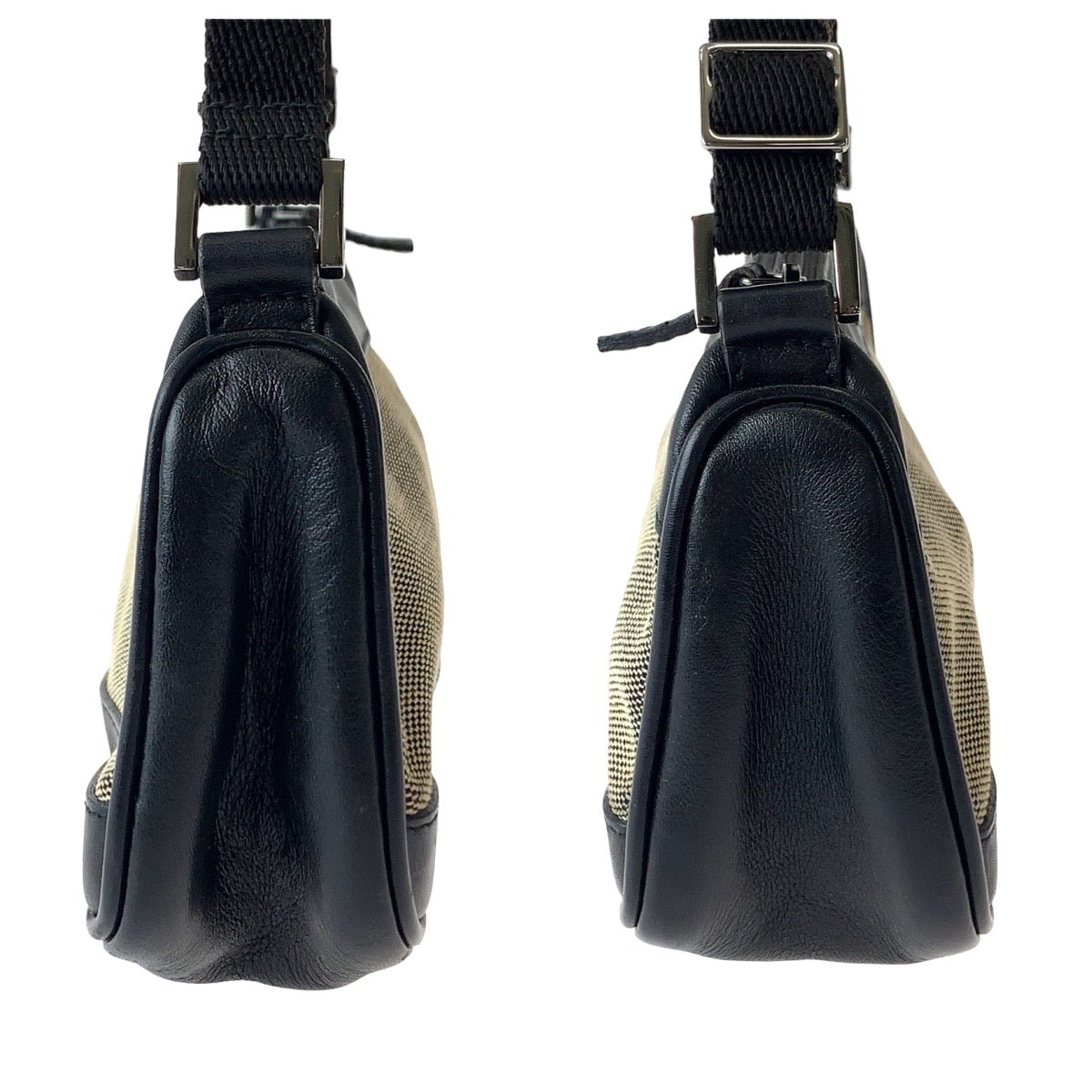 GUCCI Handbag 92820 canvas Black Brown SilverMetal