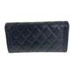 CHANEL Long Wallet Purse Caviar skin Black SilverMetal Boy chanel COCO Mark