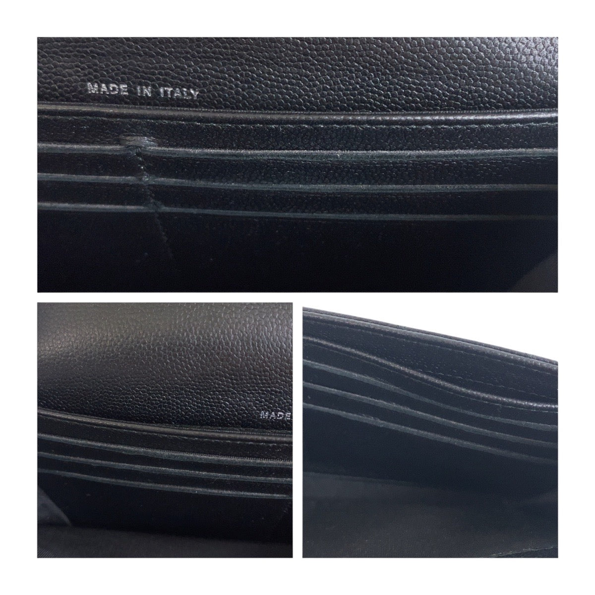 CHANEL Long Wallet Purse Caviar skin Black SilverMetal Boy chanel COCO Mark