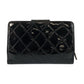 CHANEL Bifold Wallet Patent leather Black SilverMetal Brilliant Matrasse COCO Mark