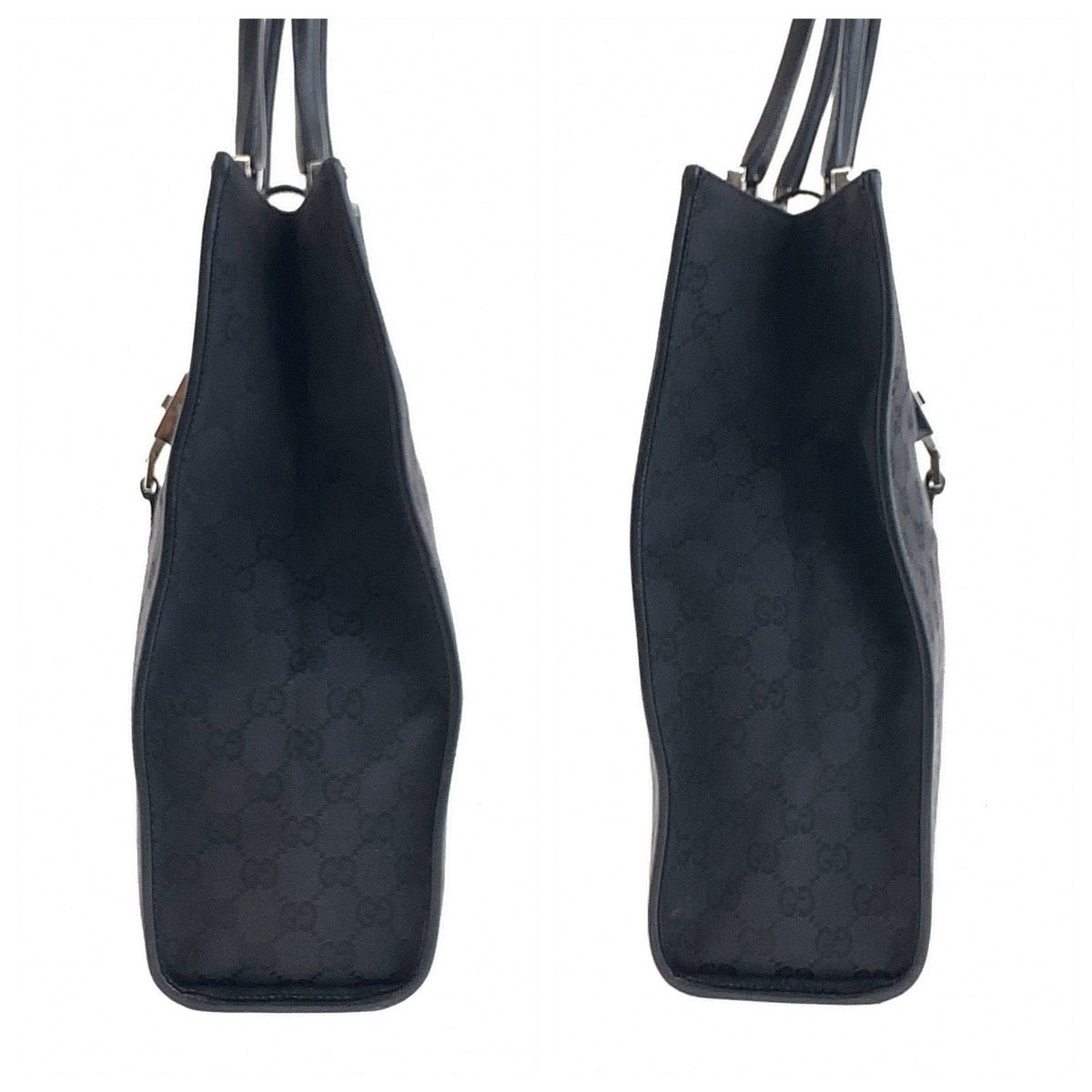 GUCCI Tote Bag 002 1064 GG canvas Black SilverMetal