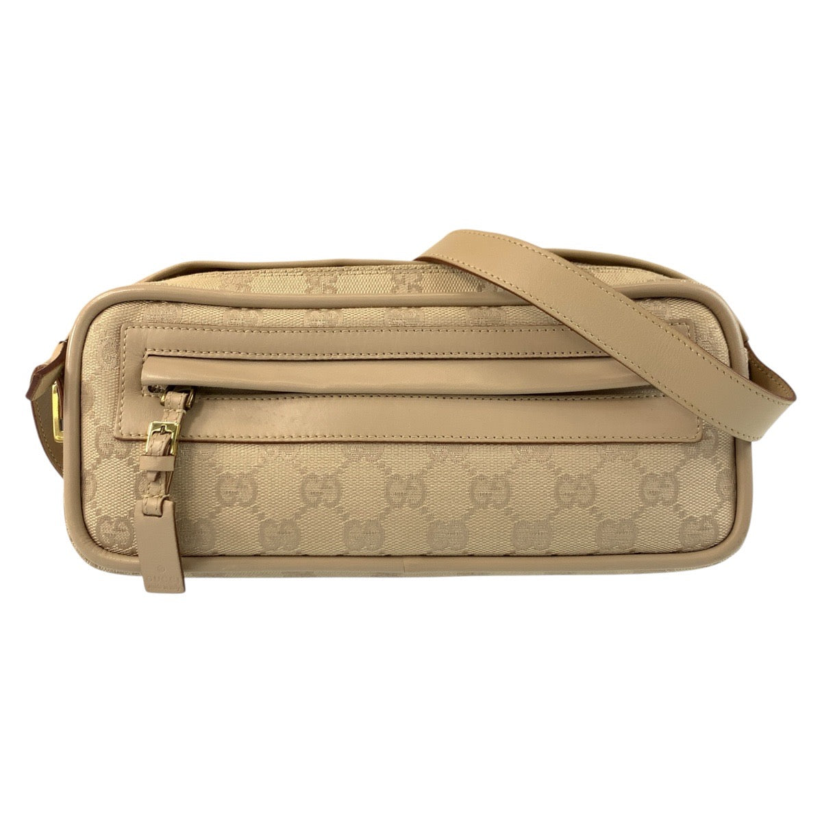 GUCCI Shoulder Bag 92728 GG canvas Beige Gold Metal