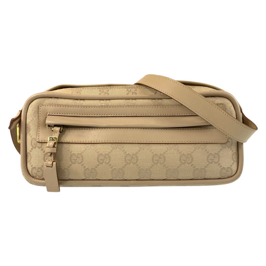 GUCCI Shoulder Bag 92728 GG canvas Beige Gold Metal