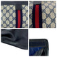GUCCI Clutch bag GG Supreme Canvas Navy Red Gray Old Gucci Shelly Line