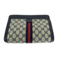 GUCCI Clutch bag GG Supreme Canvas Navy Red Gray Old Gucci Shelly Line