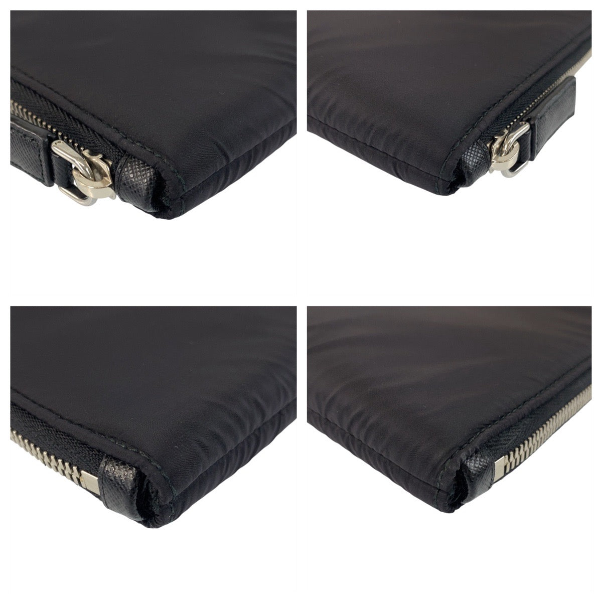 PRADA Clutch bag Nylon Black SilverMetal Test Triangle With logo