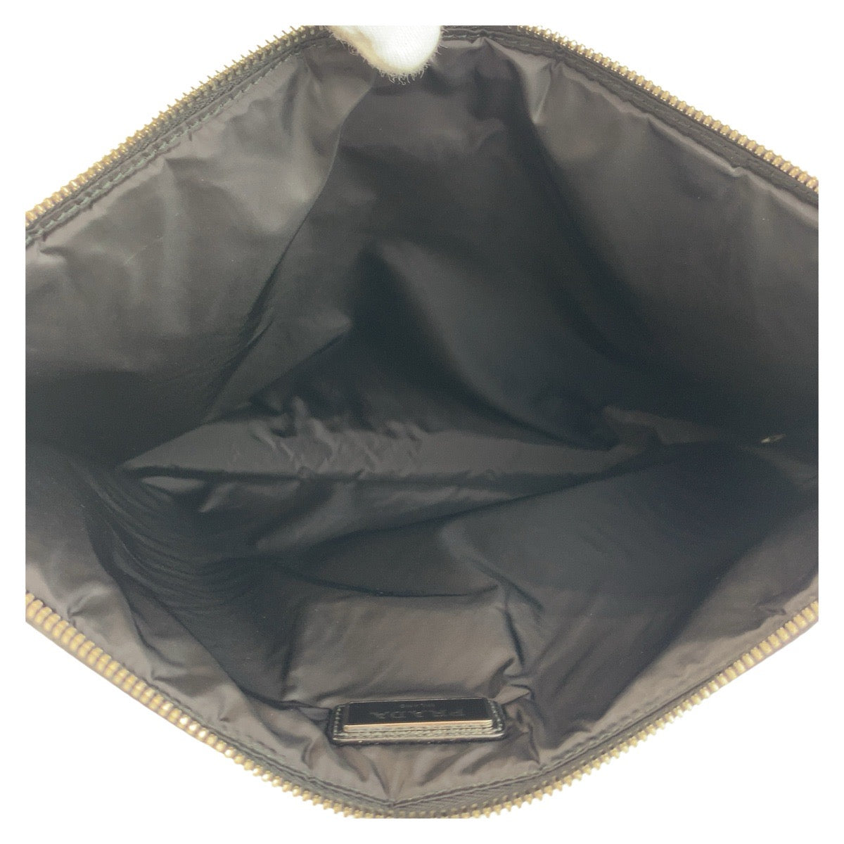 PRADA Clutch bag Nylon Black SilverMetal Test Triangle With logo