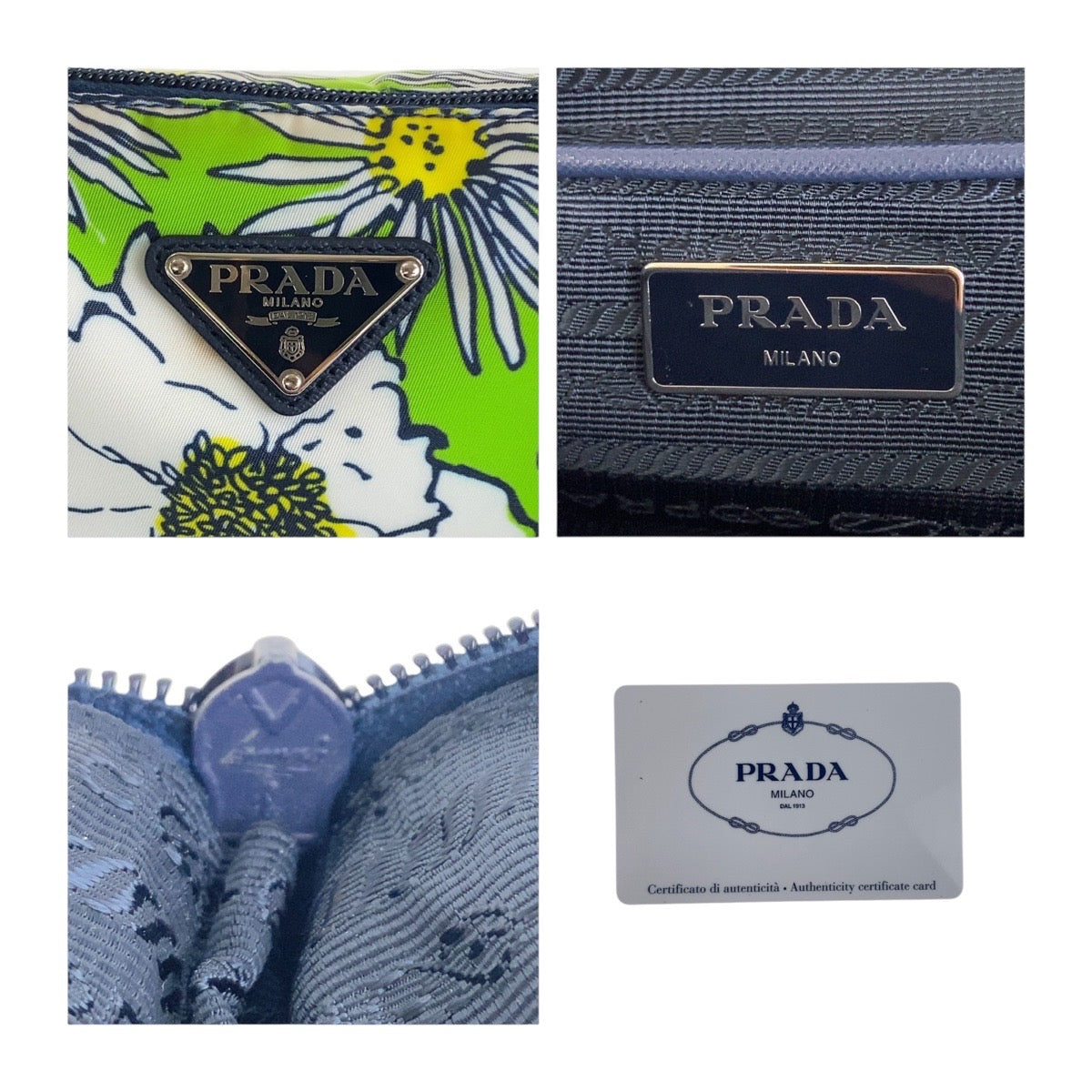 PRADA Tote Bag Nylon Green Multicolor SilverMetal Test Triangle With logo