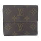 LOUIS VUITTON Tri-fold wallet M61652 PVC Brown Gold Metal Monogram Porto Monnaie BiéCartes Credit