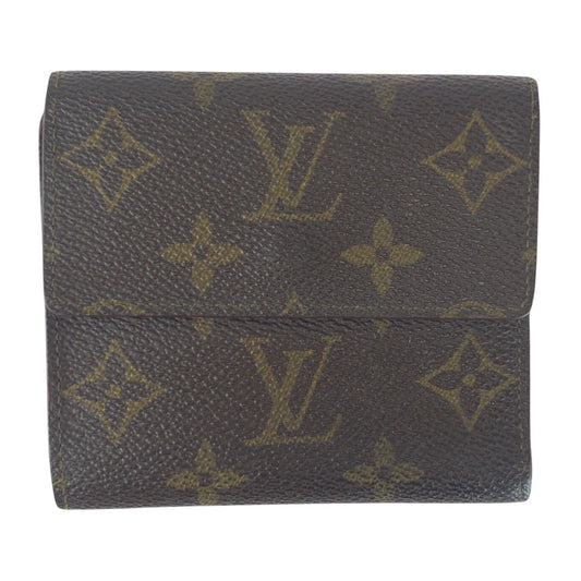 LOUIS VUITTON Tri-fold wallet M61652 PVC Brown Gold Metal Monogram Porto Monnaie BiéCartes Credit