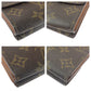 LOUIS VUITTON Tri-fold wallet M61652 PVC Brown Gold Metal Monogram Porto Monnaie BiéCartes Credit