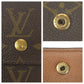 LOUIS VUITTON Tri-fold wallet M61652 PVC Brown Gold Metal Monogram Porto Monnaie BiéCartes Credit