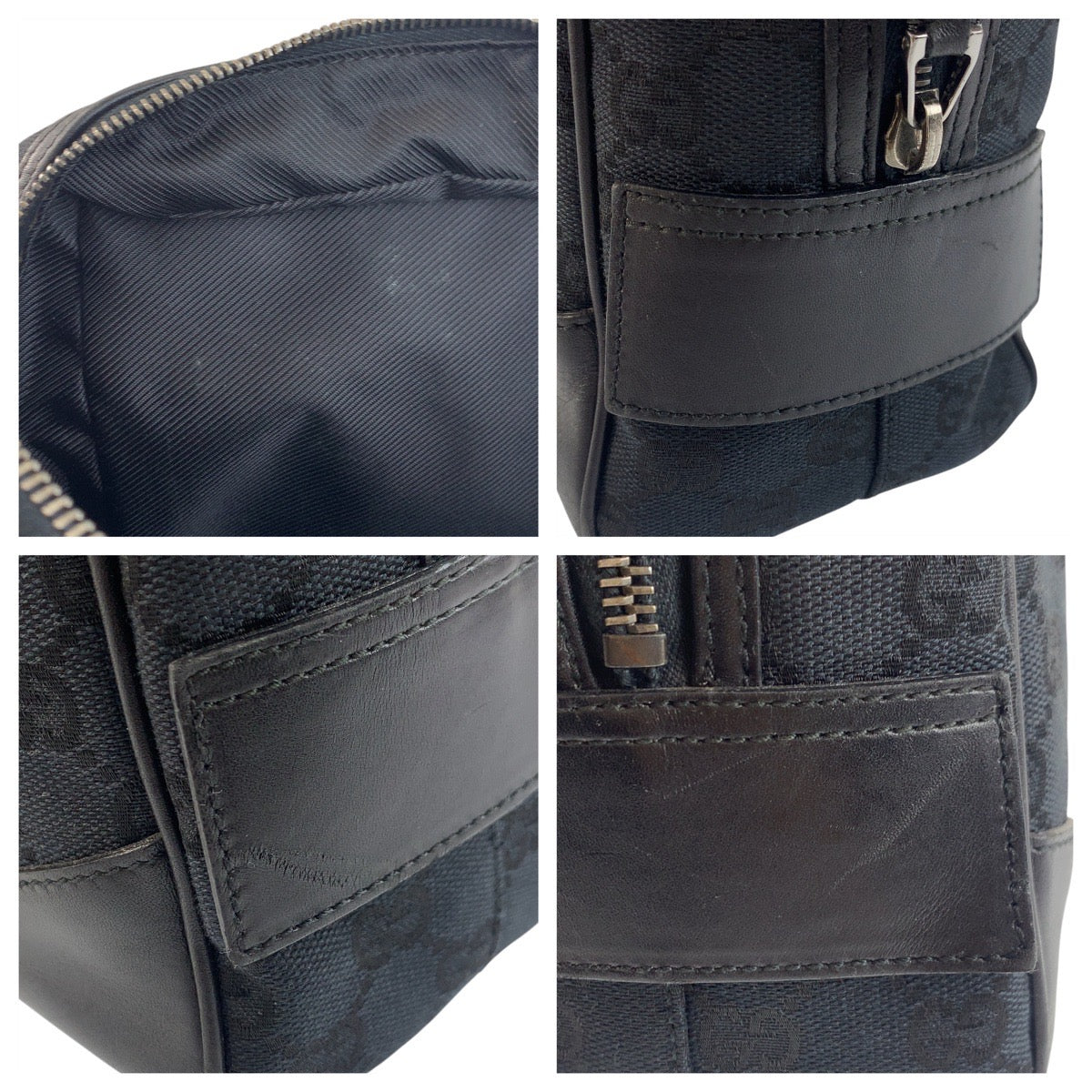 GUCCI Shoulder Bag 002 1115 GG canvas Black SilverMetal