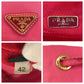PRADA Pouch Nylon Pink Gold Metal Test Triangle With logo
