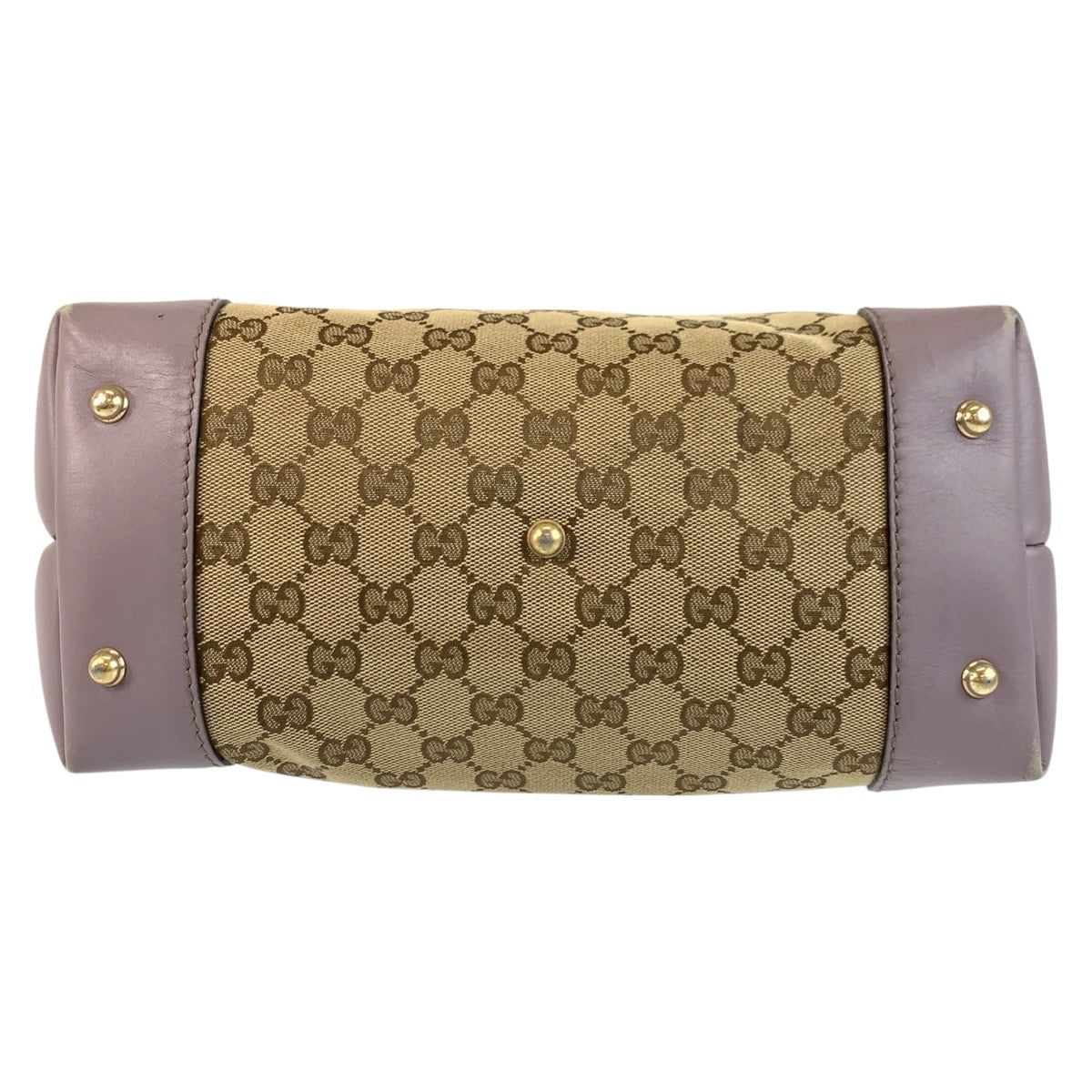 GUCCI Tote Bag 269957 GG canvas Beige Purple Gold Metal Bamboo heart