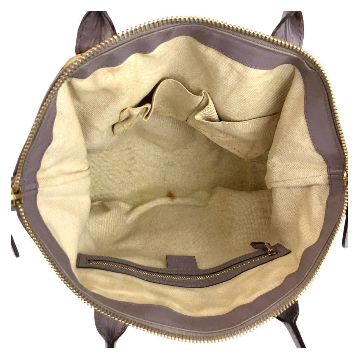 GUCCI Tote Bag 269957 GG canvas Beige Purple Gold Metal Bamboo heart