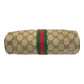 GUCCI Clutch bag 98 69 014 3553 GG Supreme Canvas Beige Brown Gold Metal Sherry Line Old Gucci