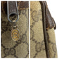 GUCCI Clutch bag 98 69 014 3553 GG Supreme Canvas Beige Brown Gold Metal Sherry Line Old Gucci