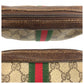 GUCCI Clutch bag 98 69 014 3553 GG Supreme Canvas Beige Brown Gold Metal Sherry Line Old Gucci