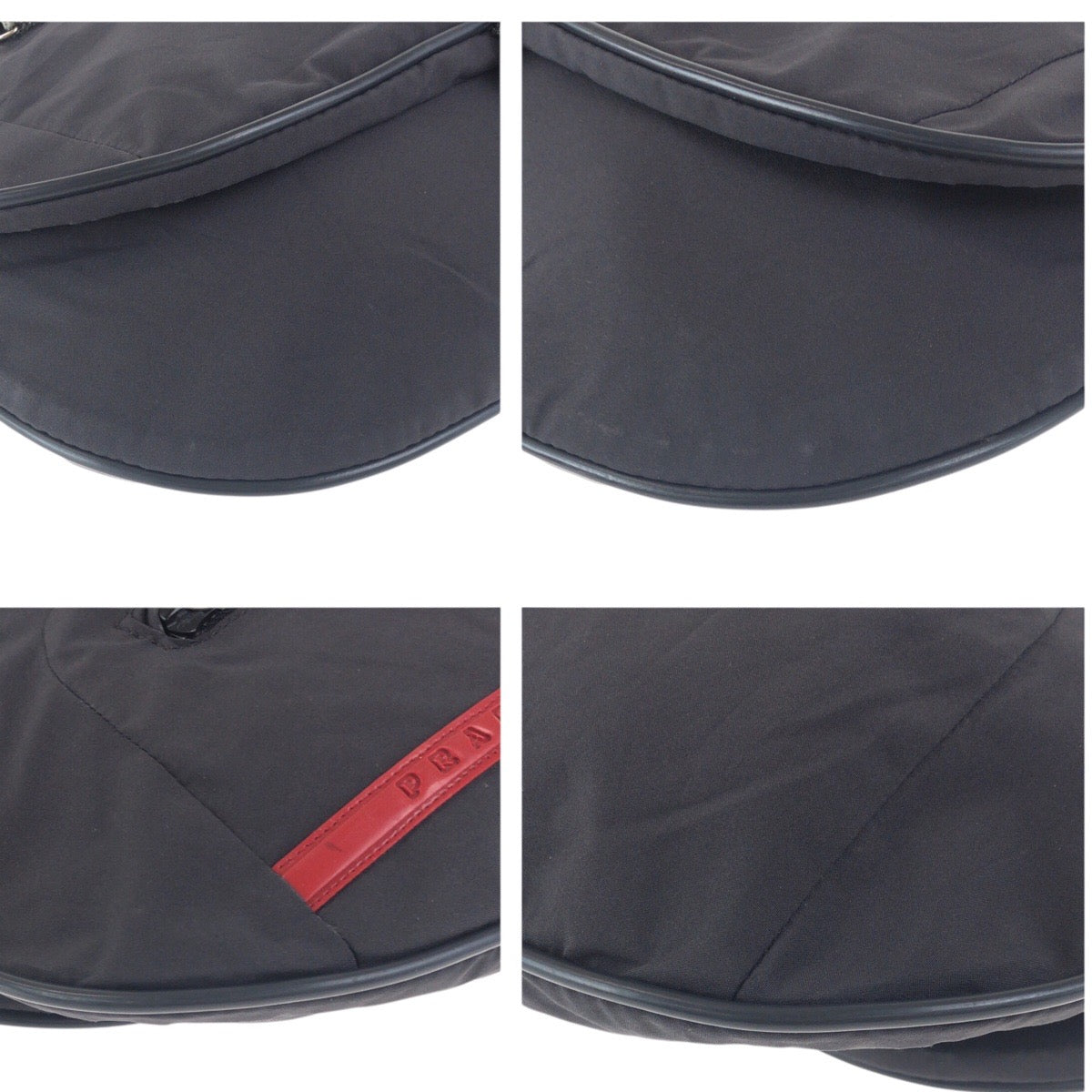 PRADA Shoulder Bag Nylon Black Black Gray SilverMetal Sports