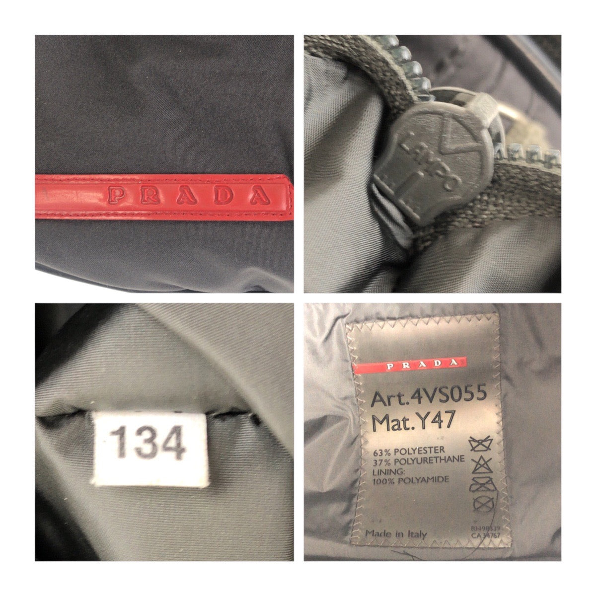 PRADA Shoulder Bag Nylon Black Black Gray SilverMetal Sports