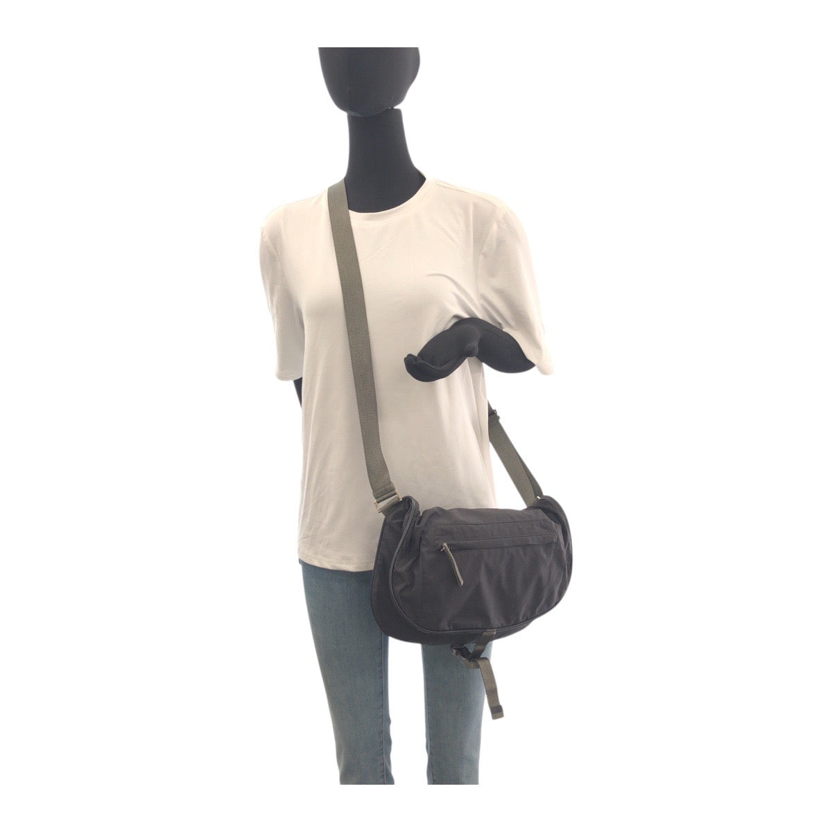 PRADA Shoulder Bag Nylon Black Black Gray SilverMetal Sports