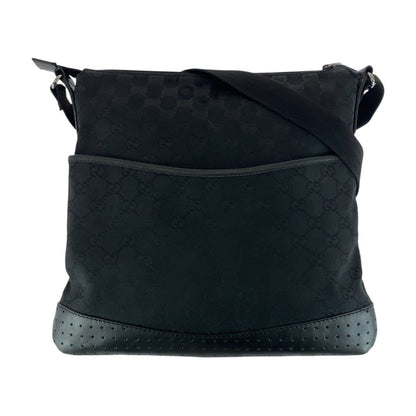 GUCCI Shoulder Bag 145857 GG canvas Black SilverMetal