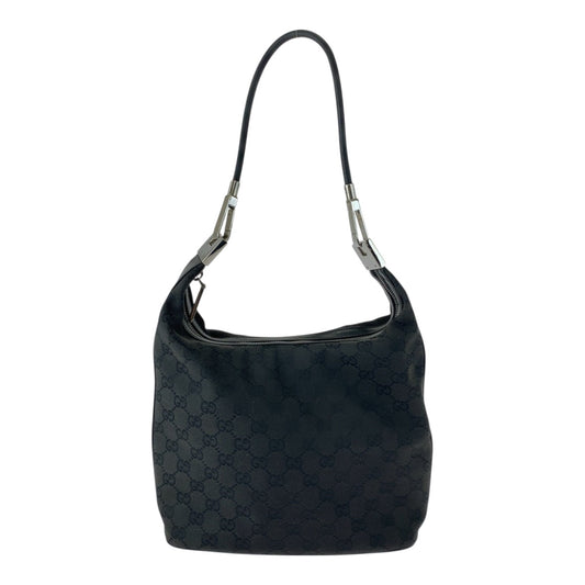 GUCCI Shoulder Bag 01234 GG canvas Black SilverMetal