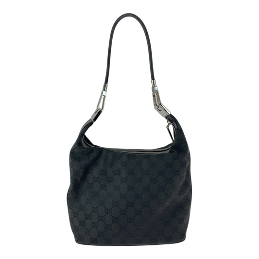 GUCCI Shoulder Bag 01234 GG canvas Black SilverMetal