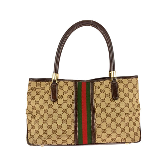 GUCCI Tote Bag 161717 GG canvas Beige Ivory Brown Sherry line
