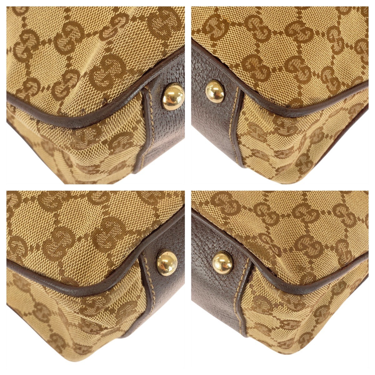 GUCCI Tote Bag 161717 GG canvas Beige Ivory Brown Sherry line