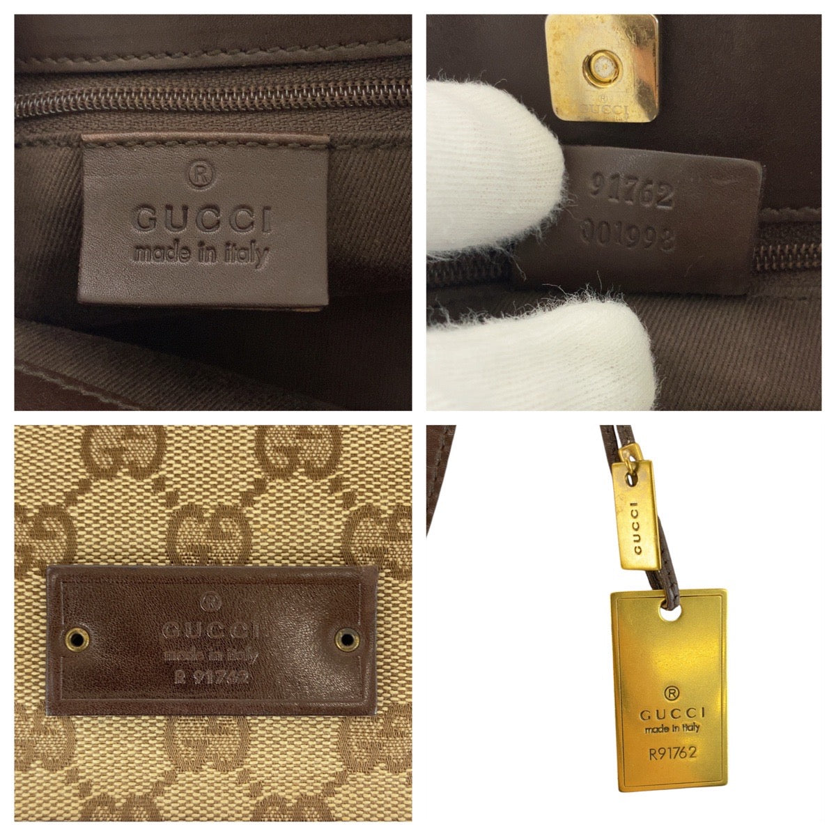 GUCCI Shoulder Bag 91762 GG canvas Beige brown