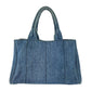 PRADA Tote Bag canvas Blue GoldMetal Canapa TriangleWith logo