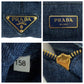 PRADA Tote Bag canvas Blue GoldMetal Canapa TriangleWith logo
