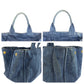 PRADA Tote Bag canvas Blue GoldMetal Canapa TriangleWith logo