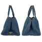 PRADA Tote Bag canvas Blue GoldMetal Canapa TriangleWith logo