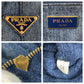 PRADA Tote Bag canvas Blue GoldMetal Canapa