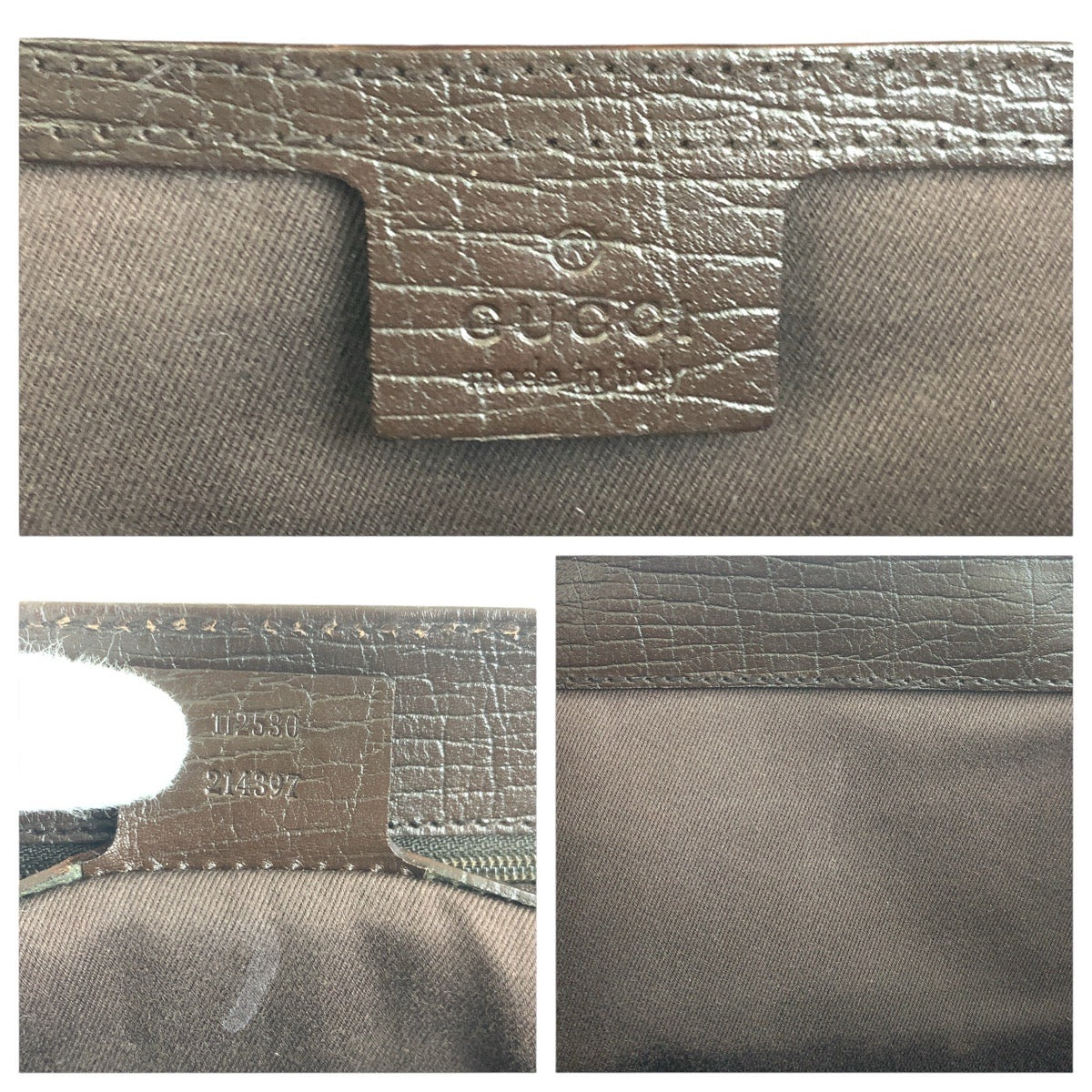 GUCCI Tote Bag 112530 GG canvas Beige Brown SilverMetal Bamboo